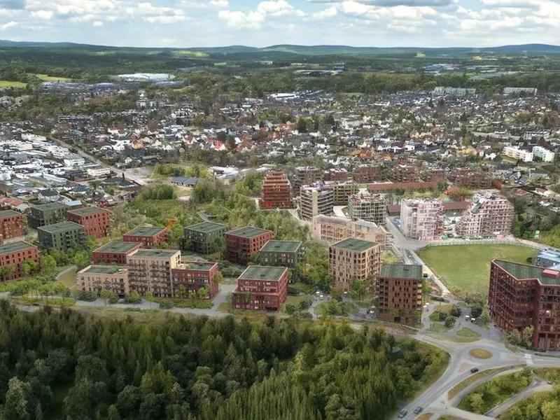 På Villenga vil du bli møtt med 486 boliger som fremmer en visjon om god livskvalitet, med et nabolag som forener urbane og grønne elementer.