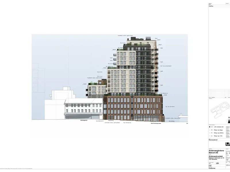 Fasade fra byggesøknad