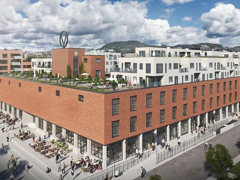 HubroHansen skal levere 140 Hansen Millenniumsvinduer til «Vinslottet» på Hasle i Oslo. Foto: Kristin Jarmund Arkitekter, illustrasjon vYcom