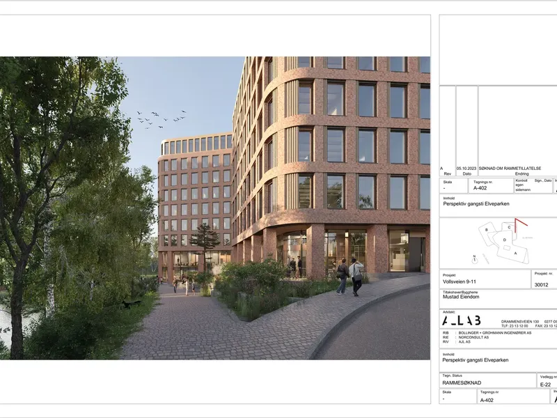 Perspektiv fra byggesøknad
