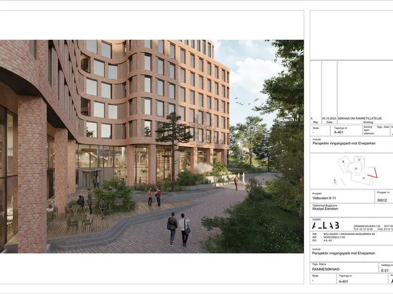 Perspektiv fra byggesøknad