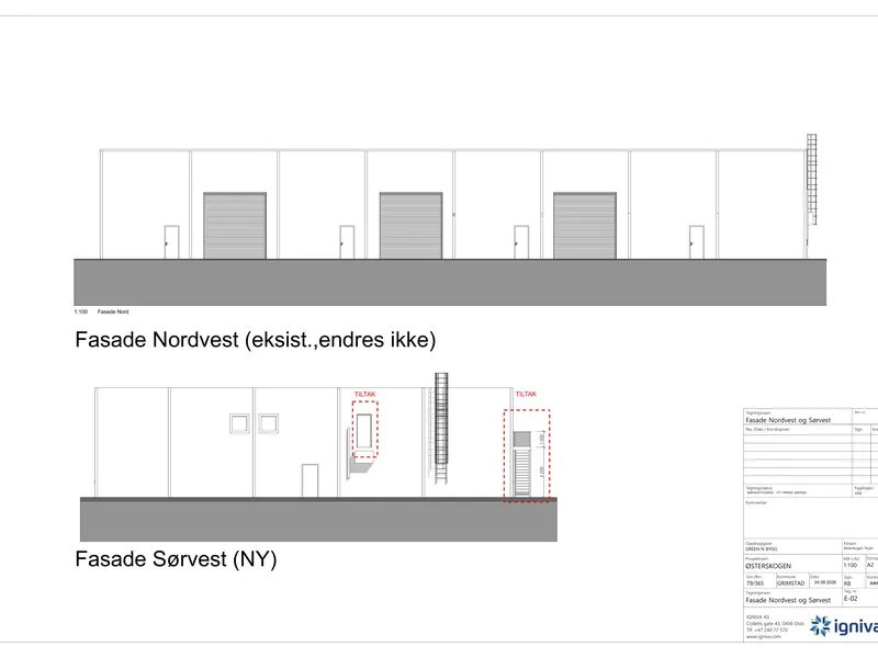 Fasade fra byggesøknad